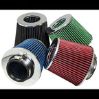 Mortar Aftermarket Auto Air Filter Replacement - Car Enthusiast Class Universal Cold Air Intake Gulps in More Air for More Engine Power & Passionate Induction Sound, 2.75 In, Red