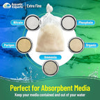 Aquatic Experts Extra Fine Aquarium Media Bag, Durable Drawstring Bags for Fish Tank Filters,150 Micron Mesh, (Extra Fine, 5" x 9" - 4 Pack)