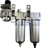 INDUSTRIAL RATED Three Stage Air Drying System - Air Particulate Filter, 0.01 Micron Coalescing Filter & Air Pressure Regulator Modular Combo 3, Metal Bowl (3/4" AUTO DRAIN)