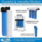APPLIED MEMBRANES INC. 4.5" x 20" Carbon Water Filter | Whole House or Commercial Water Filtration System Replacement Filter | Chlorine Taste Odor Removal | Fits 20" Big Blue Housing | H-F4220AC