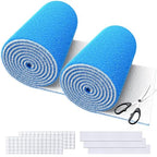 MERV 8 Air Vent Filters, 12" x 90"X 2Roll Cut to Fit Air Filter Material (100+ Filters),Electrostatic Triple Vent Filter for Floor, Ceiling, HVAC & RV Vents, Includes 48 Adhesive Hook Tape