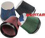 Mortar Aftermarket Auto Air Filter – 6 In Flange ID Car Enthusiast Class Universal Cold Air Intake Gulps in More Air for More Engine Power & Passionate Induction Sound, Length 6 In, Red