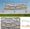 Privacy Screen Protector 6.6' x 65.6' Heavy Duty 165 GSM HDPE Privacy Screen for Fence, with Grommets, for Decks, Patios, Backyards, Outdoor Pools, Porches, Railings, Stone Pattern