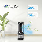 LivePure 3-in-1 LP500 Clean Heat Air Purifier & Electric Heater – Oscillating Portable Heater with 2 Heat Modes and Air Filtration – Heater for Indoor Use in Bedrooms, Home Office & Apartments, Black