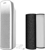 Pure Enrichment PureZone Elite Air Purifier and Filter Bundle - True HEPA Large Room Tower with Air Quality Monitor, 4 Stage Filtration and UV-C Light, Helps Destroy Bacteria, Smoke, Pollen & Dust