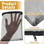 Grevosea 20 Pcs Aquarium Filter Media Bags, Fish Tank Coarse Mesh Bags 5.91 x 7.87 Inch Nylon Mesh Bag with Zipper for Activated Carbon Ceramic Rings Bio Balls Black & White