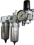 INDUSTRIAL RATED Three Stage Air Drying System - Air Particulate Filter, 0.01 Micron Coalescing Filter & Air Pressure Regulator Modular Combo 3, Metal Bowl (3/4" AUTO DRAIN)