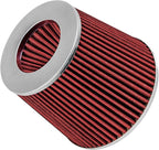 Mortar Aftermarket Auto Air Filter Replacement - Car Enthusiast Class Universal Cold Air Intake Gulps in More Air for More Engine Power & Passionate Induction Sound, 3 In, Red
