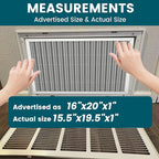 16x20x1 Air Filter-MERV 8, Washable & Reusable Electrostatic Air Filter, AC/HVAC Furnace Filter, Lasts a Lifetime, Permanent Filter, Breathe FresherHome And Office Actual Size:15.5x19.75x0.1 Inch