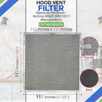 Stove Hood Vent Filter 11.6” x 11.2” BPQTF S99010317 Compatible with Broan Range Hood Filter Replacement for Ductless Overhead - Metal Mesh Filters Grease and Carbon Freshens Kitchen Oven Air (1-Pk)