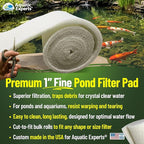 Aquatic Experts Classic Koi Pond Filter Pad COARSE – Bulk Roll Pond Filter Media, Rigid Ultra-Durable Latex Coated Fish Pond Filter Material US (Pond Bundle 1, Coarse (Black))