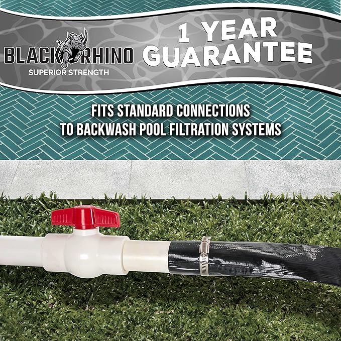 U.S. Pool Supply Pool Backwash Hose 2 Inch Diameter x 25 Feet - Discharge Hose for Pump, Sand Filter & Sump Pump Hoses - Burst Resistant Lay Flat Drainage Hoses for Inground & Above Ground Pools