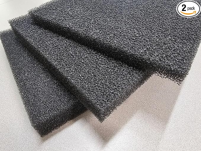 10 ppi Reticulated Sponge Black Regicell Automotive Air Filter, Noise Suppression Filtration, Speaker Foam Size: (2PCS) 54" x 36" x 1/2" Thick