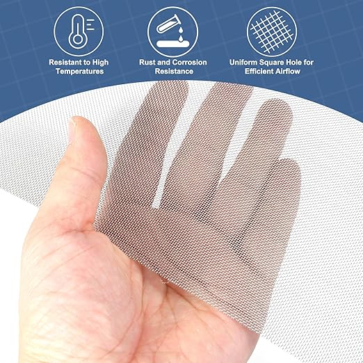 uxcell 30 Mesh 79" x 12" Woven Wire Mesh, 304 Stainless Steel Air Vent Filter Screen, Window Screen Mesh for DIY Projects Vents Cover Filtration Animals Fence