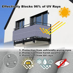 Privacy Screen 3.9' x 26.2' UV-Protection Wind-Resistant Patio Privacy Screens for Balcony, Included Cable Ties for Decks, Patios, Backyards, Outdoor Pools, Porches, Railings, Blue Stripes