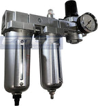 INDUSTRIAL RATED Three Stage Air Drying System - Air Particulate Filter, 0.01 Micron Coalescing Filter & Air Pressure Regulator Modular Combo 3, Metal Bowl (3/4" AUTO DRAIN)