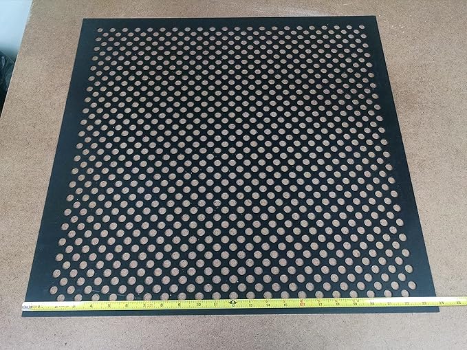 2'x2' Black Plastic Perforated Tile, 2 Pack with 1/2" Holes
