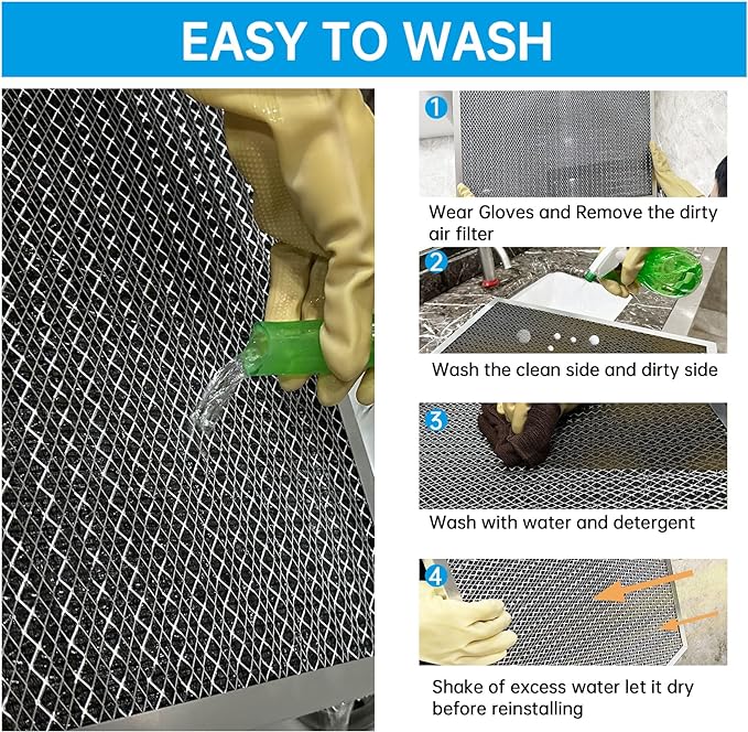 UBeesize 14x30x1 Reusable Electrostatic Air Filter HVAC AC Furnace Filter,MERV 8,Washable, Lasts a Lifetime,Permanent Air Filter,Breathe Fresher,Home And Office(Actual Size:13.5x29.65x0.82 Inch)