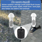 2 Inch Vent Stack Pipe Filter,Sewer Vent Septic Filter Vents Pipe Cap for Roof PVC ABS Pipes Plumbing,Outdoor Vents Filters Remove Septic and Sewer Odors&Improve Yard Patio Air,with Mushroom Cap Cover