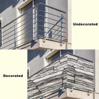 Privacy Fence 3.9' x 49.2' Privacy Protection Weatherproof Patio Privacy Screens for Balcony, Includes Cable Ties for Decks, Patios, Backyards, Outdoor Pools, Porches, Railings, Stone Pattern
