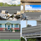 Privacy Screen Protector 2' x 19.7' UV Protection Weather Resistant Waterproof Privacy Screen for Fence, Included Cable Ties Customized size for Deck Pool Fence Railings Apartment, Black White Stripes