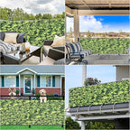 Balcony Privacy Screen 3.1' x 13.1' UV Protection Weather-Resistant Patio Privacy Screen, with Grommets, for Decks, Patios, Backyards, Outdoor Pools, Porches, Railings, Green Leaf Pattern