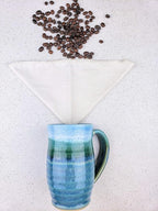 Pour Over Reusable Cloth Coffee Filter - Made in Canada of Hemp and Organic Cotton - Zero Waste, Eco-Friendly.